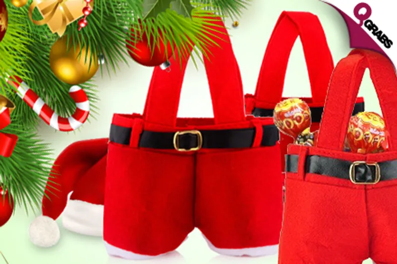 For QR75, Get a Set of 5 Novelty & Adorably Cute Santa Treat Bags!